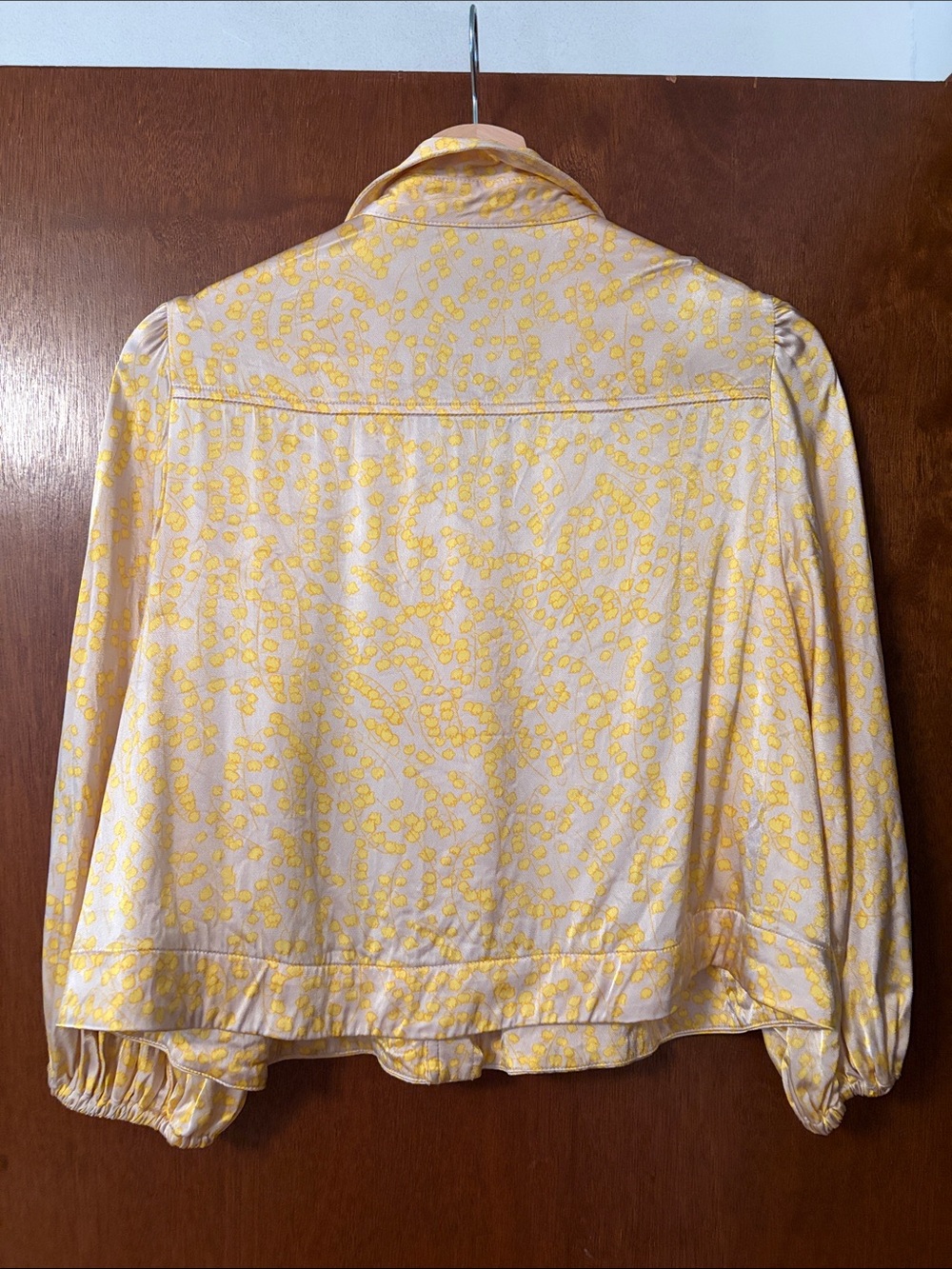 Ganni Cream and Yellow Floral Button-Front Blouse - Picture 4 of 8